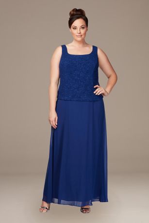 Glitter Knit Dress and Jacket Plus Size Set | David's Bridal